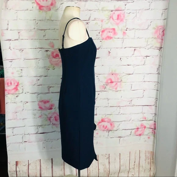 Bardot Carmelle blue ruffle slit Cocktail Dress - Picture 9 of 15